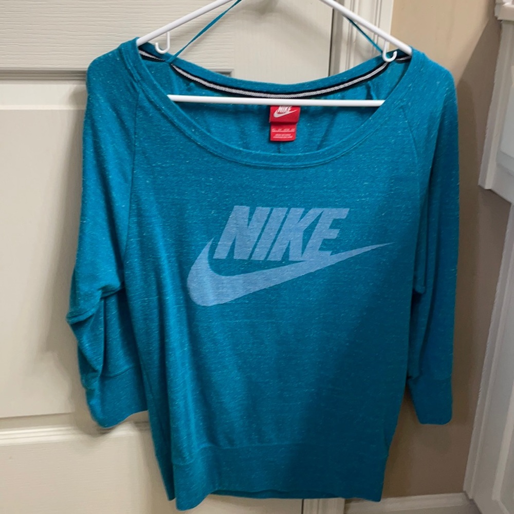 Nike Blue Off The Shoulder Sweatshirt